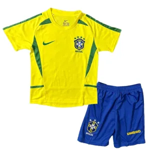 Dječji Brazil 2002-2003 Domaći Dres i šorc Retro