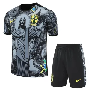 Dječji Brazil Dres i šorc 2024 Crna Specijalno izdanje