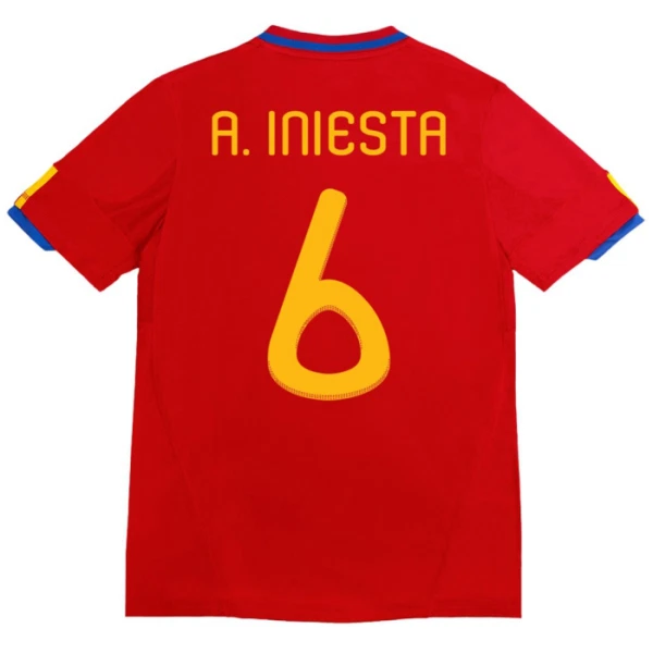 Španjolska A. Iniesta 6 2010 Domaći Dres Retro
