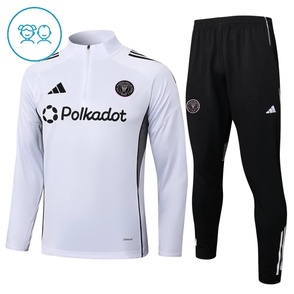 Dječji Inter Miami CF Trening sweatshirt i hlače komplet Četvrtina Zip 2025/26 Bijela