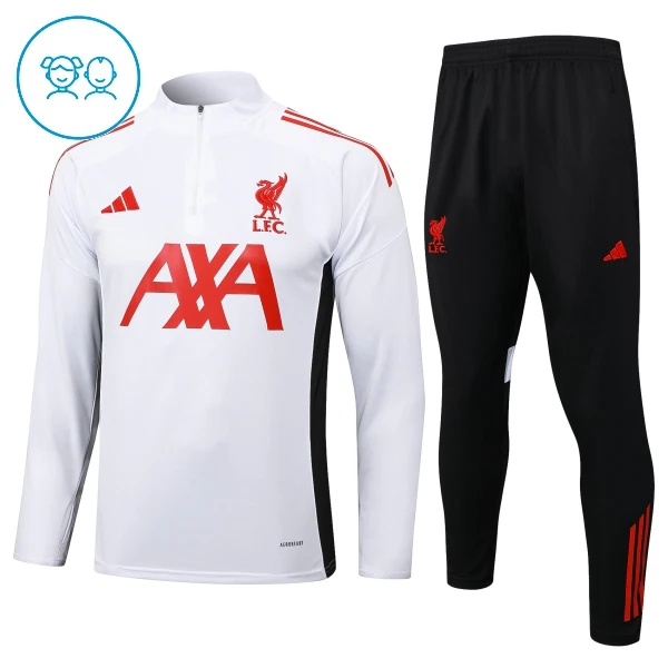 Dječji Liverpool Trening sweatshirt i hlače komplet Četvrtina Zip 2025/26 Bijela
