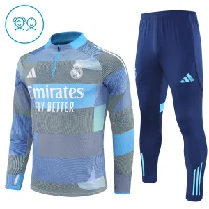Dječji Real Madrid Trening sweatshirt i hlače komplet Četvrtina Zip 2025/26 Plava