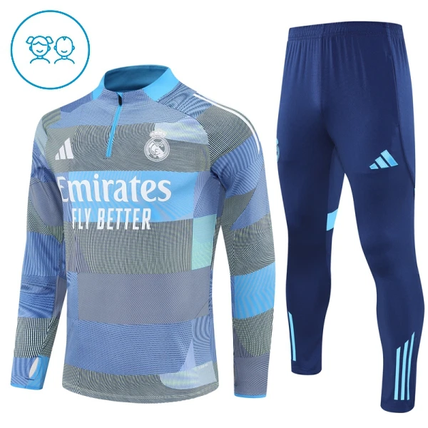 Dječji Real Madrid Trening sweatshirt i hlače komplet Četvrtina Zip 2025/26 Plava