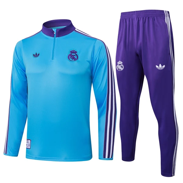 Real Madrid Trening sweatshirt i hlače komplet Četvrtina Zip 2025/26 Plava