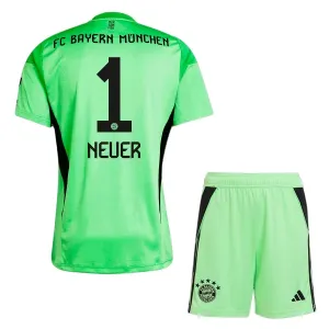 Dječji FC Bayern München Manuel Neuer 1 Golman Dres i šorc 2025/26 Zelena