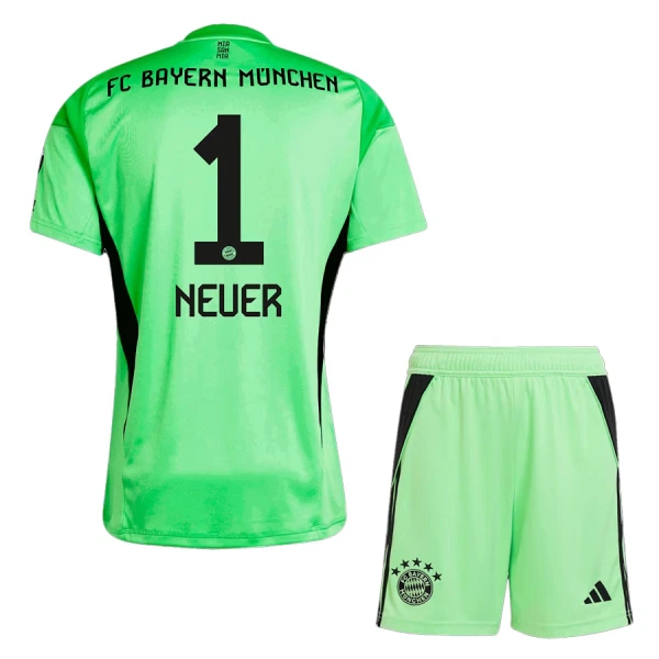 Dječji FC Bayern München Manuel Neuer 1 Golman Dres i šorc 2025/26 Zelena