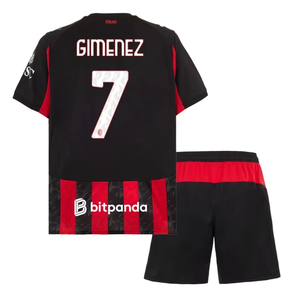Dječji AC Milan Santiago Gimenez 7 Domaći Dres i šorc 2025/26