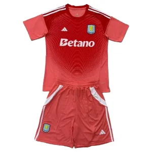 Dječji Aston Villa Golman Dres i šorc 2025/26 Crvena