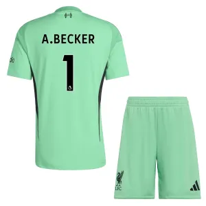 Dječji Liverpool Alisson Becker 1 Golman Dres i šorc 2025/26 Zelena