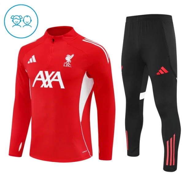 Dječji Liverpool Trening sweatshirt i hlače komplet Četvrtina Zip 2025/26 Crvena