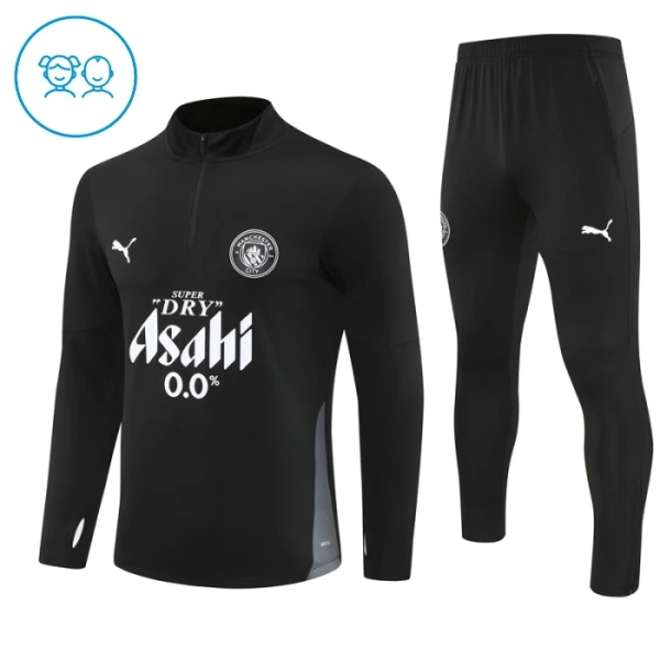 Dječji Manchester City Trening sweatshirt i hlače komplet Četvrtina Zip 2025/26 Crna