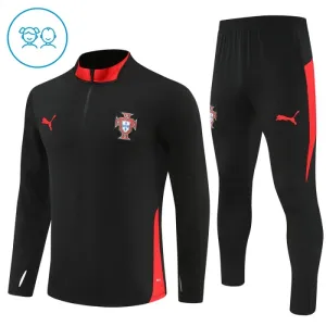 Dječji Portugal Trening sweatshirt i hlače komplet Četvrtina Zip 2025/26 Crna