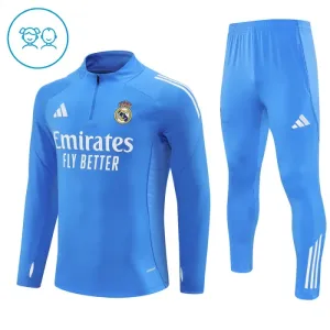 Dječji Real Madrid Trening sweatshirt i hlače komplet Četvrtina Zip 2025/26 Plava