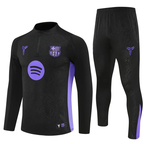 FC Barcelona Trening sweatshirt i hlače komplet Četvrtina Zip 2025/26 Crna