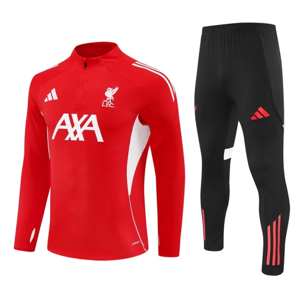 Liverpool Trening sweatshirt i hlače komplet Četvrtina Zip 2025/26 Crvena