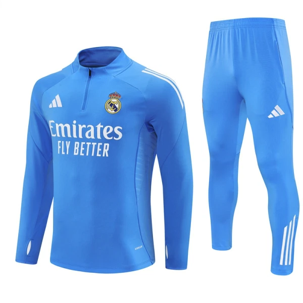 Real Madrid Trening sweatshirt i hlače komplet Četvrtina Zip 2025/26 Plava