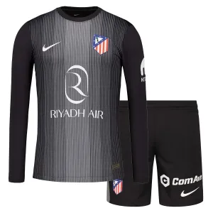 Dječji Atlético Madrid Golman Dres i šorc 2025/26 Crna - Dugi rukavi