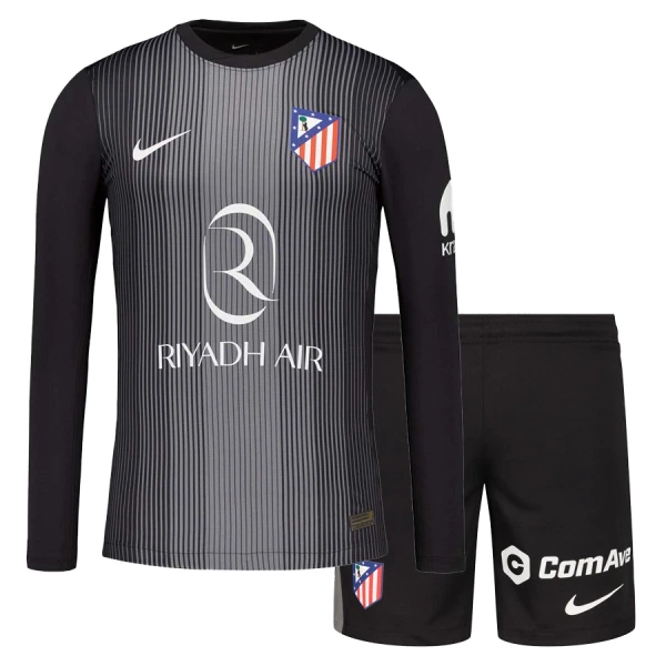 Dječji Atlético Madrid Golman Dres i šorc 2025/26 Crna - Dugi rukavi