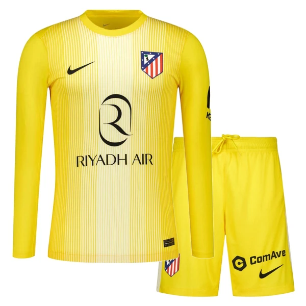 Dječji Atlético Madrid Golman Dres i šorc 2025/26 Žuta - Dugi rukavi