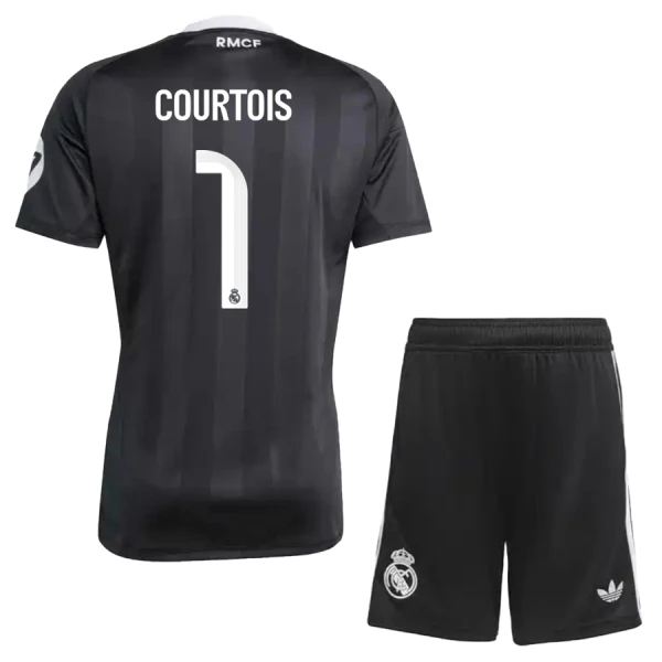 Dječji Real Madrid Thibaut Courtois 1 Golman Dres i šorc 2025/26 Crna