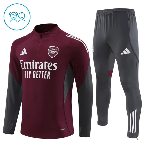 Dječji Arsenal Trening sweatshirt i hlače komplet Četvrtina Zip 2025/26 Crvena