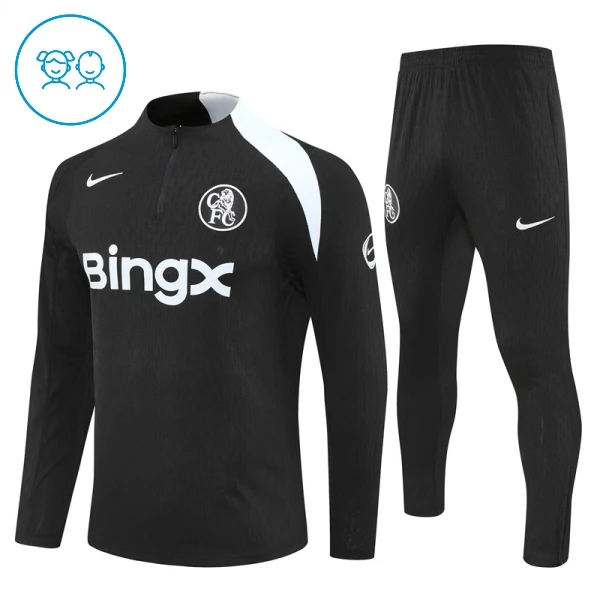 Dječji Chelsea Trening sweatshirt i hlače komplet Četvrtina Zip 2025/26 Crna