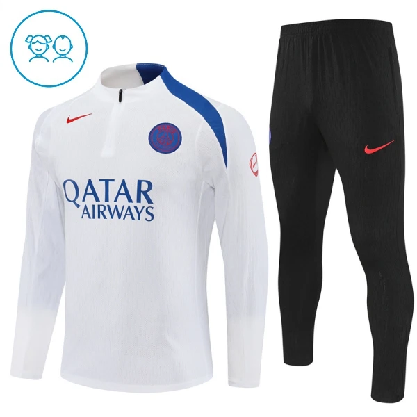 Dječji Paris Saint-Germain Trening sweatshirt i hlače komplet Četvrtina Zip 2025/26 Bijela