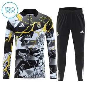 Dječji Real Madrid Marvel Trening sweatshirt i hlače komplet Četvrtina Zip 2026/27 Crna