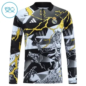 Dječji Real Madrid Marvel Trening sweatshirt i hlače komplet Četvrtina Zip 2026/27 Crna