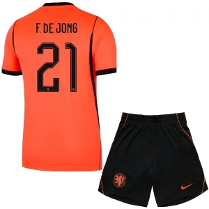 Dječji Nizozemska Frenkie de Jong 21 Domaći Dres i šorc Svjetsko Prvenstvo 2026
