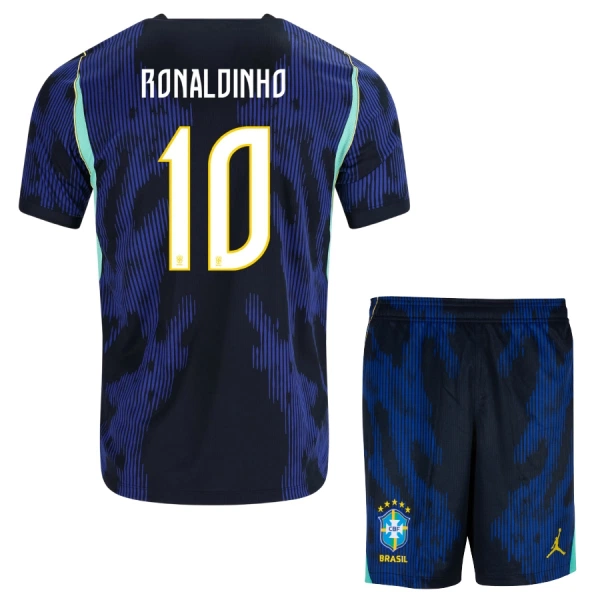 Dječji Brazil Ronaldinho 10 Gostujući Dres i šorc Svjetsko Prvenstvo 2026 Dječji Brazil Ronaldinho 10 Gostujući Dres i šorc Svjetsko Prvenstvo 2026