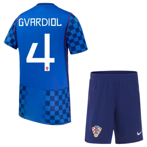 Dječji Hrvatska Josko Gvardiol 4 Gostujući Dres i šorc Svjetsko Prvenstvo 2026 Dječji Hrvatska Josko Gvardiol 4 Gostujući Dres i šorc Svjetsko Prvenstvo 2026