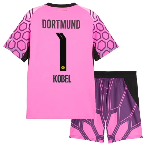Dječji Borussia Dortmund Gregor Kobel 1 Gostujući Golman Dres i šorc 2026/27 Roza Dječji Borussia Dortmund Gregor Kobel 1 Gostujući Golman Dres i šorc 2026/27 Roza
