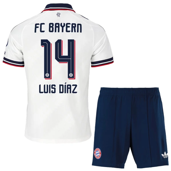 Dječji FC Bayern München Luis Díaz 14 Gostujući Dres i šorc 2026/27 Dječji FC Bayern München Luis Díaz 14 Gostujući Dres i šorc 2026/27