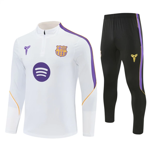Barcelona Trening sweatshirt i hlače komplet Četvrtina Zip 2026/27 Bijela Barcelona Trening sweatshirt i hlače komplet Četvrtina Zip 2026/27 Bijela