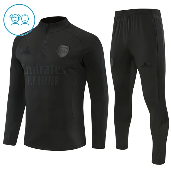 Dječji Arsenal Trening sweatshirt i hlače komplet Četvrtina Zip 2026/27 Crna Dječji Arsenal Trening sweatshirt i hlače komplet Četvrtina Zip 2026/27 Crna