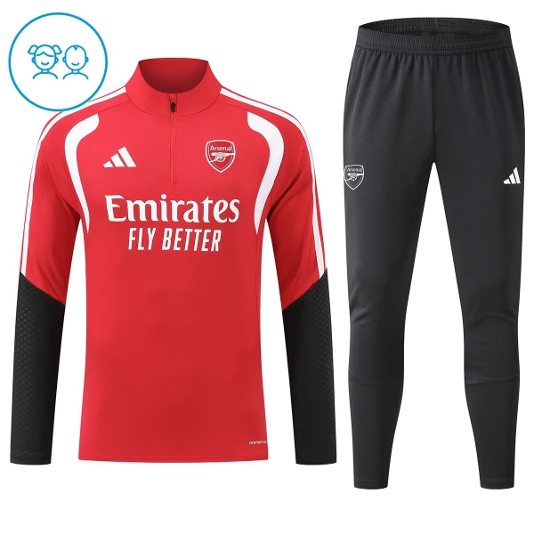 Dječji Arsenal Trening sweatshirt i hlače komplet Četvrtina Zip 2026/27 Crvena