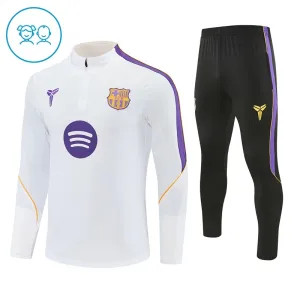 Dječji Barcelona Trening sweatshirt i hlače komplet Četvrtina Zip 2026/27 Bijela