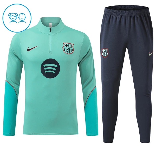 Dječji Barcelona Trening sweatshirt i hlače komplet Četvrtina Zip 2026/27 Zelena Dječji Barcelona Trening sweatshirt i hlače komplet Četvrtina Zip 2026/27 Zelena