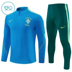 Dječji Brazil Trening sweatshirt i hlače komplet Četvrtina Zip 2026/27 Plava