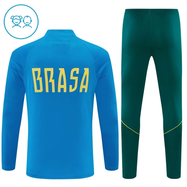 Dječji Brazil Trening sweatshirt i hlače komplet Četvrtina Zip 2026/27 Plava