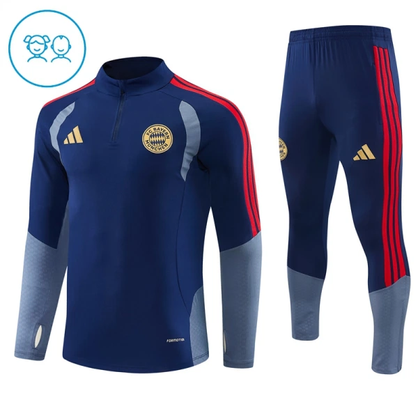 Dječji FC Bayern München Trening sweatshirt i hlače komplet Četvrtina Zip 2026/27 Plava Dječji FC Bayern München Trening sweatshirt i hlače komplet Četvrtina Zip 2026/27 Plava