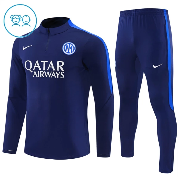 Dječji Inter Milan Trening sweatshirt i hlače komplet Četvrtina Zip 2026/27 Plava Dječji Inter Milan Trening sweatshirt i hlače komplet Četvrtina Zip 2026/27 Plava