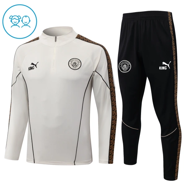 Dječji Manchester City Trening sweatshirt i hlače komplet Četvrtina Zip 2026/27 Siva Dječji Manchester City Trening sweatshirt i hlače komplet Četvrtina Zip 2026/27 Siva