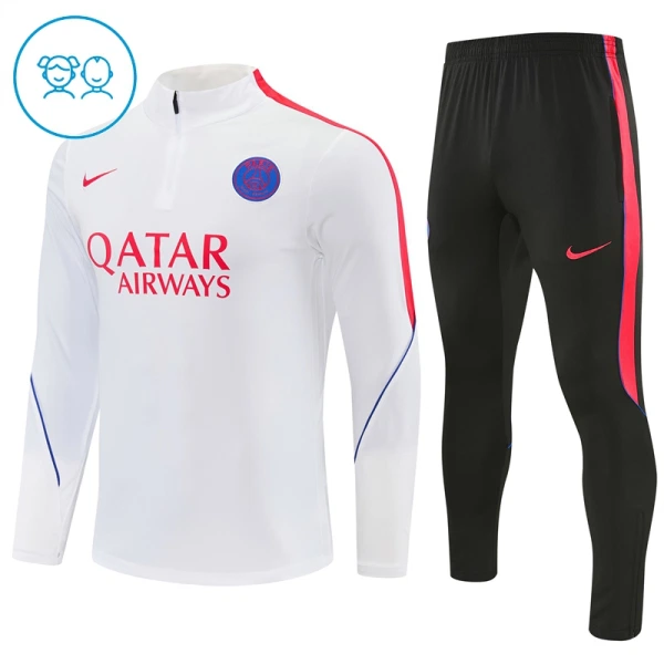 Dječji Paris Saint-Germain Trening sweatshirt i hlače komplet Četvrtina Zip 2026/27 Bijela