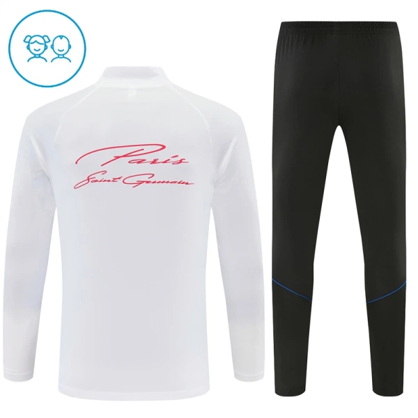 Dječji Paris Saint-Germain Trening sweatshirt i hlače komplet Četvrtina Zip 2026/27 Bijela