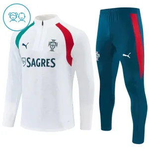 Dječji Portugal Trening sweatshirt i hlače komplet Četvrtina Zip 2026/27 Bijela
