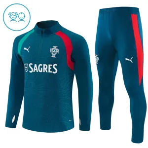 Dječji Portugal Trening sweatshirt i hlače komplet Četvrtina Zip 2026/27 Plava