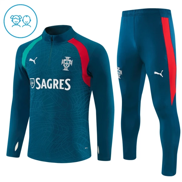 Dječji Portugal Trening sweatshirt i hlače komplet Četvrtina Zip 2026/27 Plava