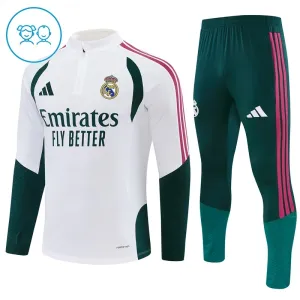 Dječji Real Madrid Trening sweatshirt i hlače komplet Četvrtina Zip 2026/27 Bijela